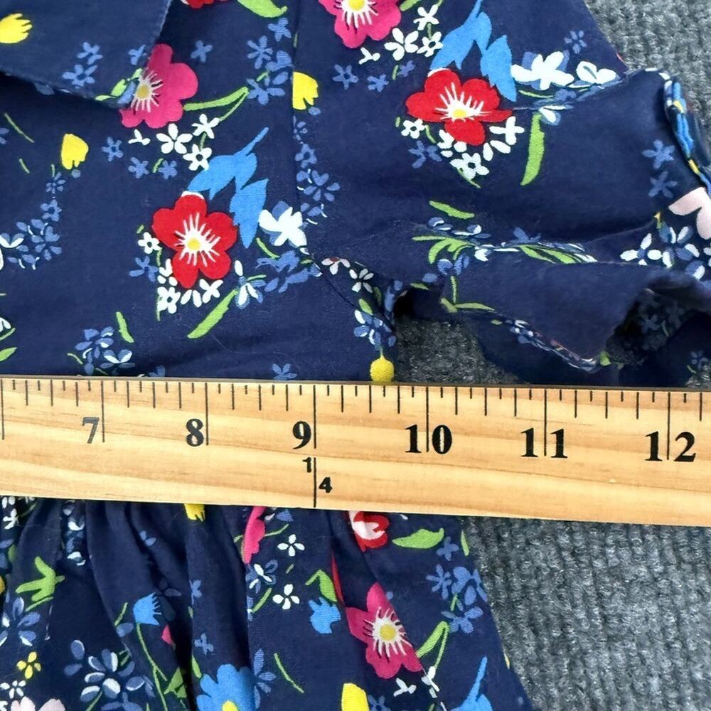 Old Navy Baby Toddler Girls Floral Shirt Dress Size 18-24 Months Navy Cotton - Picture 6 of 7